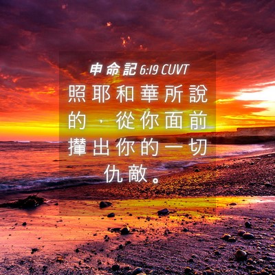 Picture 04 - 申 命 記 6:19 CUVT - 照 耶 和 華 所 說 的 ， 從 你 面 前 - Bible Verse Picture