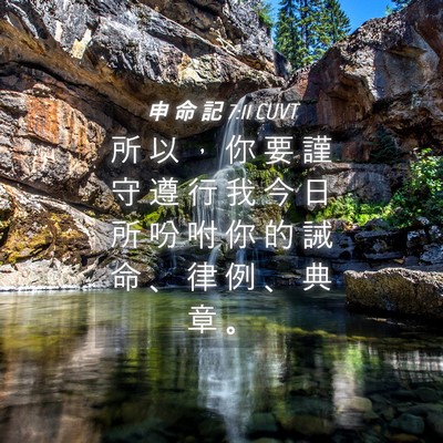 Picture 04 - 申 命 記 7:11 CUVT - 所 以 ， 你 要 謹 守 遵 行 我 今 日 - Bible Verse Picture