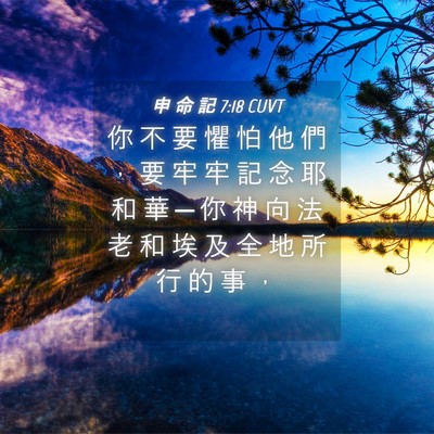 Picture 04 - 申 命 記 7:18 CUVT - 你 不 要 懼 怕 他 們 ， 要 牢 牢 記 - Bible Verse Picture