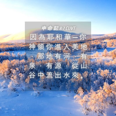 Picture 04 - 申 命 記 8:7 CUVT - 因 為 耶 和 華 ─ 你 神 領 你 進 入 - Bible Verse Picture