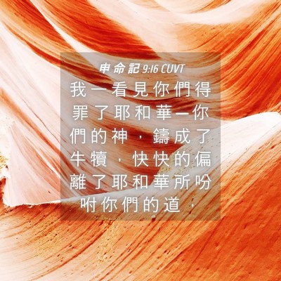 Picture 04 - 申 命 記 9:16 CUVT - 我 一 看 見 你 們 得 罪 了 耶 和 華 - Bible Verse Picture