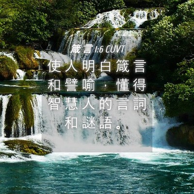 Picture 04 - 箴 言 1:6 CUVT - 使 人 明 白 箴 言 和 譬 喻 ， 懂 得 - Bible Verse Picture