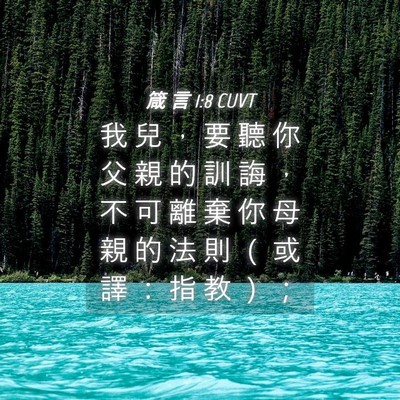 Picture 04 - 箴 言 1:8 CUVT - 我 兒 ， 要 聽 你 父 親 的 訓 誨 ， - Bible Verse Picture