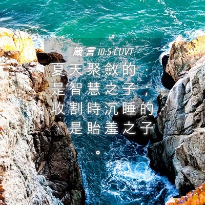 Picture 04 - 箴 言 10:5 CUVT - 夏 天 聚 斂 的 ， 是 智 慧 之 子 ； - Bible Verse Picture