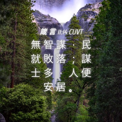 Picture 04 - 箴 言 11:14 CUVT - 無 智 謀 ， 民 就 敗 落 ； 謀 士 多 - Bible Verse Picture