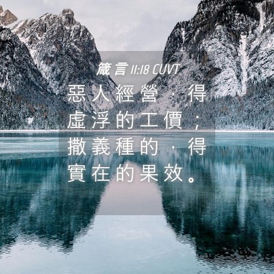 Picture 04 - 箴 言 11:18 CUVT - 惡 人 經 營 ， 得 虛 浮 的 工 價 ； - Bible Verse Picture