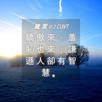 Picture 04 - 箴 言 11:2 CUVT - 驕 傲 來 ， 羞 恥 也 來 ； 謙 遜 人 - Bible Verse Picture
