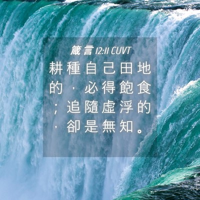 Picture 04 - 箴 言 12:11 CUVT - 耕 種 自 己 田 地 的 ， 必 得 飽 食 - Bible Verse Picture