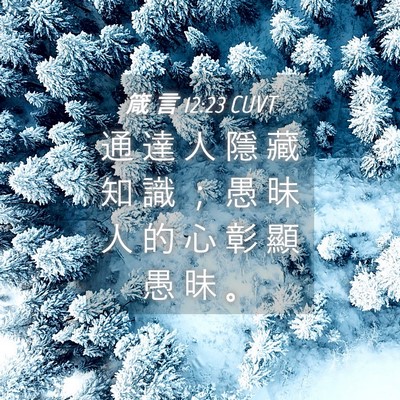 Picture 04 - 箴 言 12:23 CUVT - 通 達 人 隱 藏 知 識 ； 愚 昧 人 的 - Bible Verse Picture