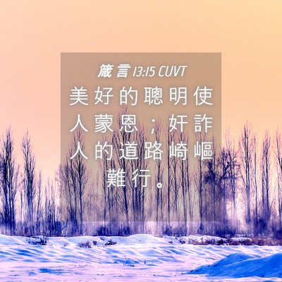 Picture 04 - 箴 言 13:15 CUVT - 美 好 的 聰 明 使 人 蒙 恩 ； 奸 詐 - Bible Verse Picture