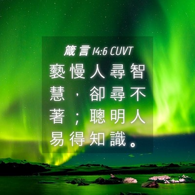 Picture 04 - 箴 言 14:6 CUVT - 褻 慢 人 尋 智 慧 ， 卻 尋 不 著 ； - Bible Verse Picture