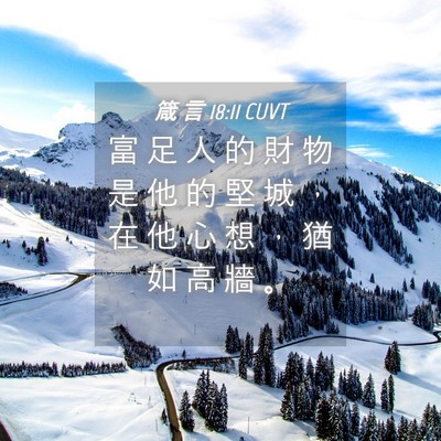 Picture 04 - 箴 言 18:11 CUVT - 富 足 人 的 財 物 是 他 的 堅 城 ， - Bible Verse Picture