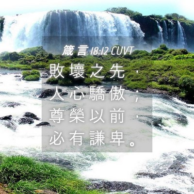 Picture 04 - 箴 言 18:12 CUVT - 敗 壞 之 先 ， 人 心 驕 傲 ； 尊 榮 - Bible Verse Picture