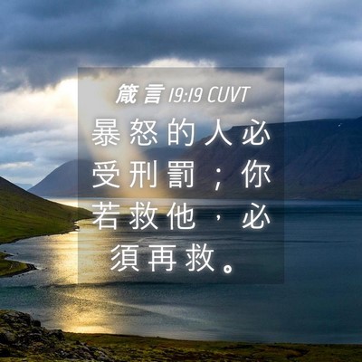 Picture 04 - 箴 言 19:19 CUVT - 暴 怒 的 人 必 受 刑 罰 ； 你 若 救 - Bible Verse Picture