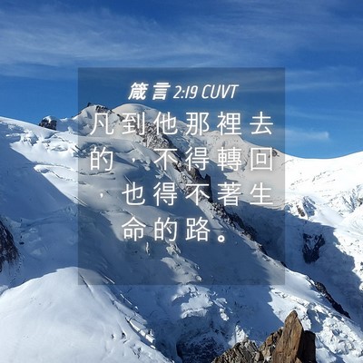 Picture 04 - 箴 言 2:19 CUVT - 凡 到 他 那 裡 去 的 ， 不 得 轉 回 - Bible Verse Picture