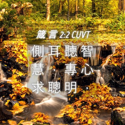 Picture 04 - 箴 言 2:2 CUVT - 側 耳 聽 智 慧 ， 專 心 求 聰 明 - Bible Verse Picture