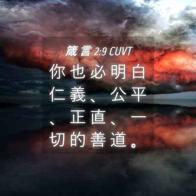 Picture 04 - 箴 言 2:9 CUVT - 你 也 必 明 白 仁 義 、 公 平 、 正 - Bible Verse Picture