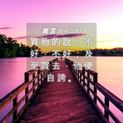 Picture 04 - 箴 言 20:14 CUVT - 買 物 的 說 ： 不 好 ， 不 好 ； 及 - Bible Verse Picture