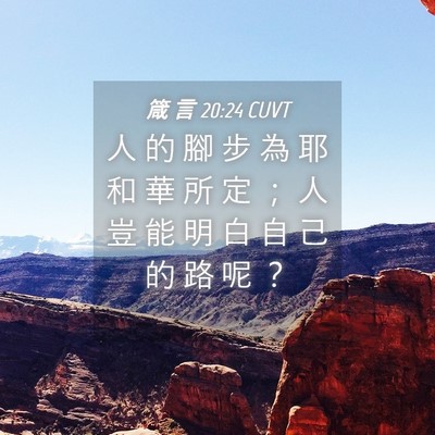 Picture 04 - 箴 言 20:24 CUVT - 人 的 腳 步 為 耶 和 華 所 定 ； 人 - Bible Verse Picture