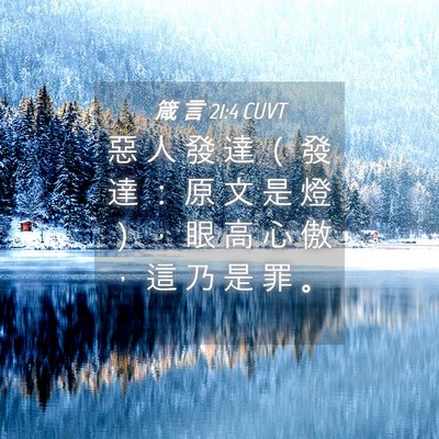 Picture 04 - 箴 言 21:4 CUVT - 惡 人 發 達 （ 發 達 ： 原 文 是 燈 - Bible Verse Picture