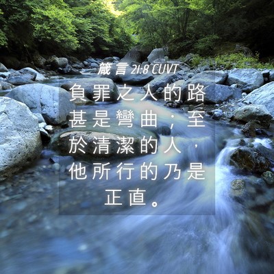 Picture 04 - 箴 言 21:8 CUVT - 負 罪 之 人 的 路 甚 是 彎 曲 ； 至 - Bible Verse Picture