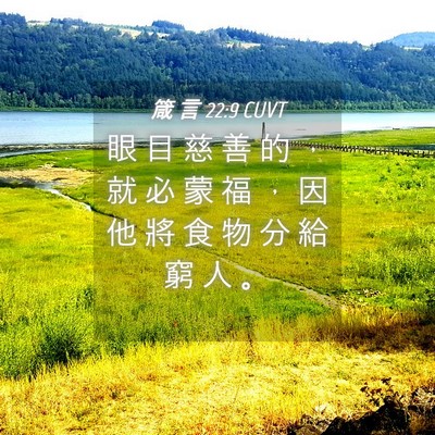 Picture 04 - 箴 言 22:9 CUVT - 眼 目 慈 善 的 ， 就 必 蒙 福 ， 因 - Bible Verse Picture
