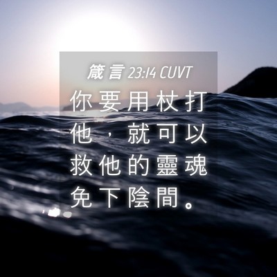 Picture 04 - 箴 言 23:14 CUVT - 你 要 用 杖 打 他 ， 就 可 以 救 他 - Bible Verse Picture