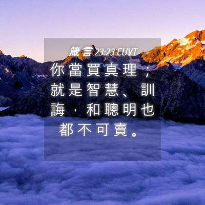 Picture 04 - 箴 言 23:23 CUVT - 你 當 買 真 理 ； 就 是 智 慧 、 訓 - Bible Verse Picture