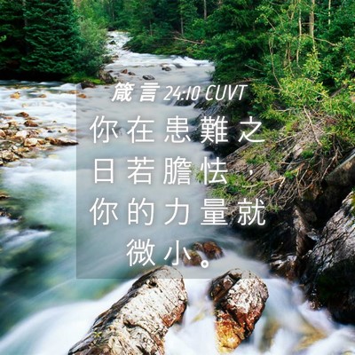 Picture 04 - 箴 言 24:10 CUVT - 你 在 患 難 之 日 若 膽 怯 ， 你 的 - Bible Verse Picture