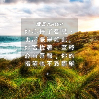 Picture 04 - 箴 言 24:14 CUVT - 你 心 得 了 智 慧 ， 也 必 覺 得 如 - Bible Verse Picture