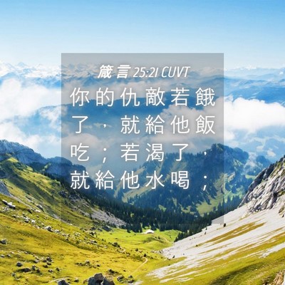 Picture 04 - 箴 言 25:21 CUVT - 你 的 仇 敵 若 餓 了 ， 就 給 他 飯 - Bible Verse Picture