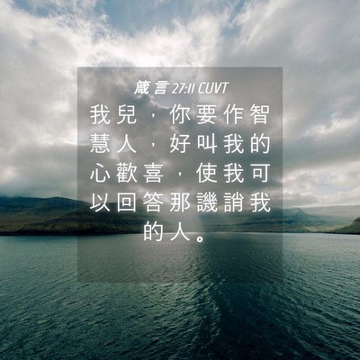 Picture 04 - 箴 言 27:11 CUVT - 我 兒 ， 你 要 作 智 慧 人 ， 好 叫 - Bible Verse Picture