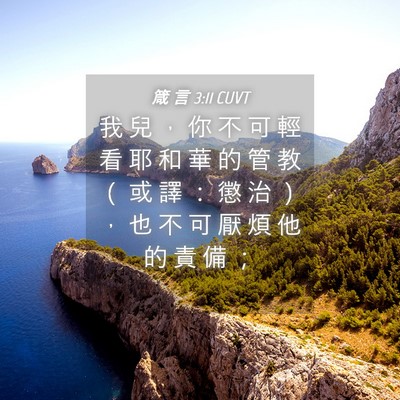 Picture 04 - 箴 言 3:11 CUVT - 我 兒 ， 你 不 可 輕 看 耶 和 華 的 - Bible Verse Picture