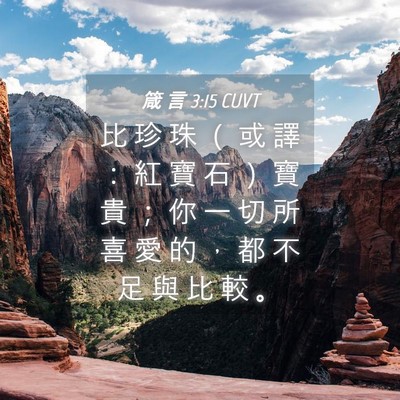 Picture 04 - 箴 言 3:15 CUVT - 比 珍 珠 （ 或 譯 ： 紅 寶 石 ） 寶 - Bible Verse Picture