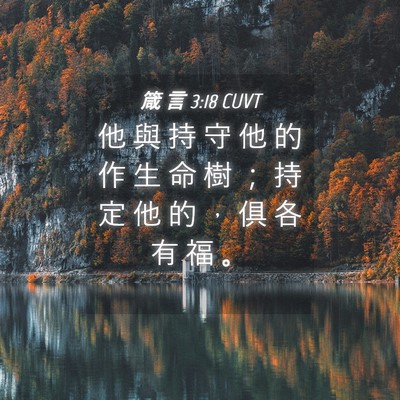 Picture 04 - 箴 言 3:18 CUVT - 他 與 持 守 他 的 作 生 命 樹 ； 持 - Bible Verse Picture