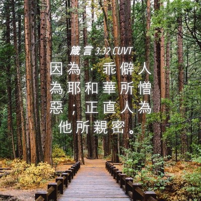 Picture 04 - 箴 言 3:32 CUVT - 因 為 ， 乖 僻 人 為 耶 和 華 所 憎 - Bible Verse Picture