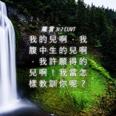 Picture 04 - 箴 言 31:2 CUVT - 我 的 兒 啊 ， 我 腹 中 生 的 兒 啊 - Bible Verse Picture
