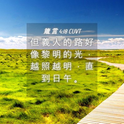 Picture 04 - 箴 言 4:18 CUVT - 但 義 人 的 路 好 像 黎 明 的 光 ， - Bible Verse Picture