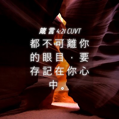 Picture 04 - 箴 言 4:21 CUVT - 都 不 可 離 你 的 眼 目 ， 要 存 記 - Bible Verse Picture
