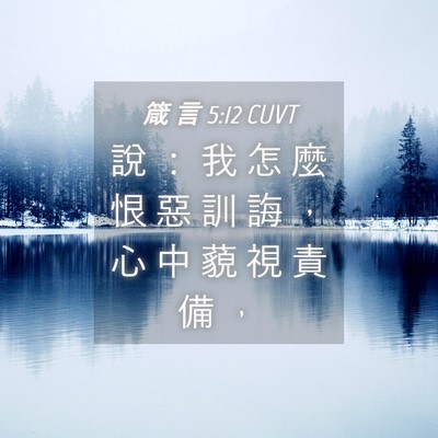 Picture 04 - 箴 言 5:12 CUVT - 說 ： 我 怎 麼 恨 惡 訓 誨 ， 心 中 - Bible Verse Picture