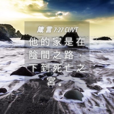 Picture 04 - 箴 言 7:27 CUVT - 他 的 家 是 在 陰 間 之 路 ， 下 到 - Bible Verse Picture