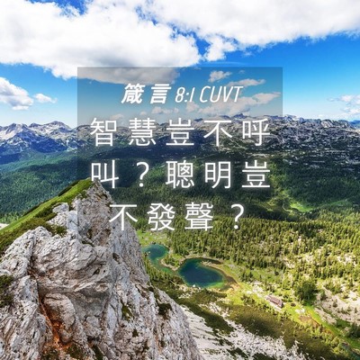 Picture 04 - 箴 言 8:1 CUVT - 智 慧 豈 不 呼 叫 ？ 聰 明 豈 不 發 - Bible Verse Picture