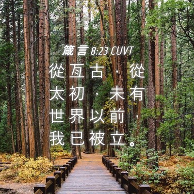 Picture 04 - 箴 言 8:23 CUVT - 從 亙 古 ， 從 太 初 ， 未 有 世 界 - Bible Verse Picture