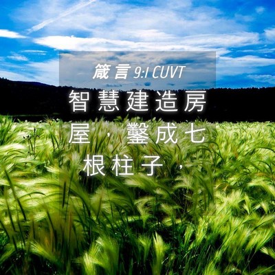 Picture 04 - 箴 言 9:1 CUVT - 智 慧 建 造 房 屋 ， 鑿 成 七 根 柱 - Bible Verse Picture