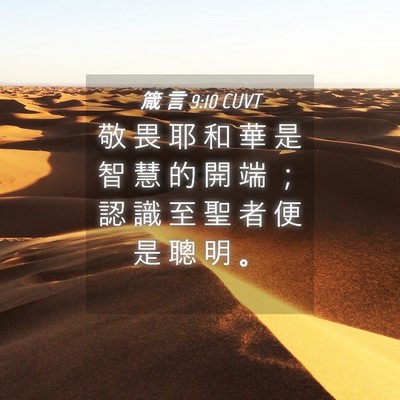 Picture 04 - 箴 言 9:10 CUVT - 敬 畏 耶 和 華 是 智 慧 的 開 端 ； - Bible Verse Picture