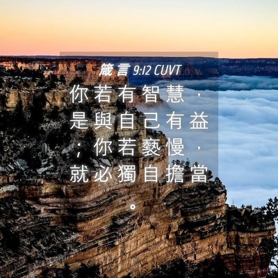 Picture 04 - 箴 言 9:12 CUVT - 你 若 有 智 慧 ， 是 與 自 己 有 益 - Bible Verse Picture