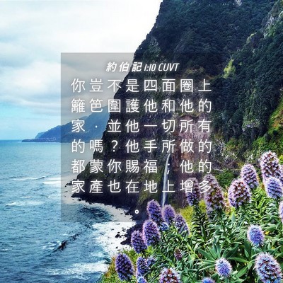 Picture 04 - 約 伯 記 1:10 CUVT - 你 豈 不 是 四 面 圈 上 籬 笆 圍 護 - Bible Verse Picture