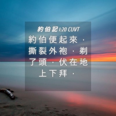 Picture 04 - 約 伯 記 1:20 CUVT - 約 伯 便 起 來 ， 撕 裂 外 袍 ， 剃 - Bible Verse Picture