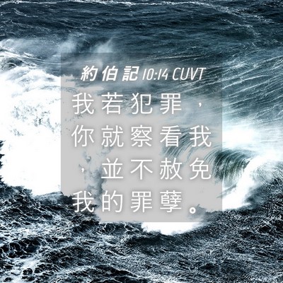 Picture 04 - 約 伯 記 10:14 CUVT - 我 若 犯 罪 ， 你 就 察 看 我 ， 並 - Bible Verse Picture