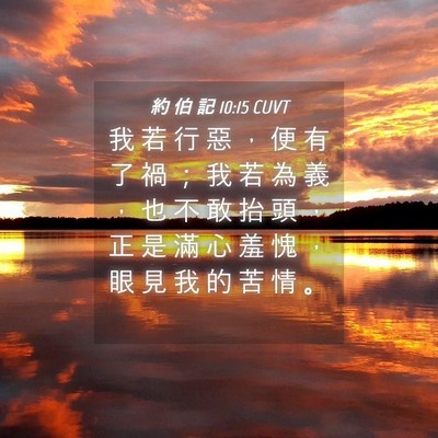 Picture 04 - 約 伯 記 10:15 CUVT - 我 若 行 惡 ， 便 有 了 禍 ； 我 若 - Bible Verse Picture